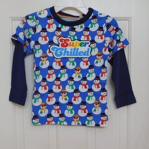 NWT Little Bird Super Chilled Snowman Print Long Sleeve Top sz 3/4 4/5 5/6